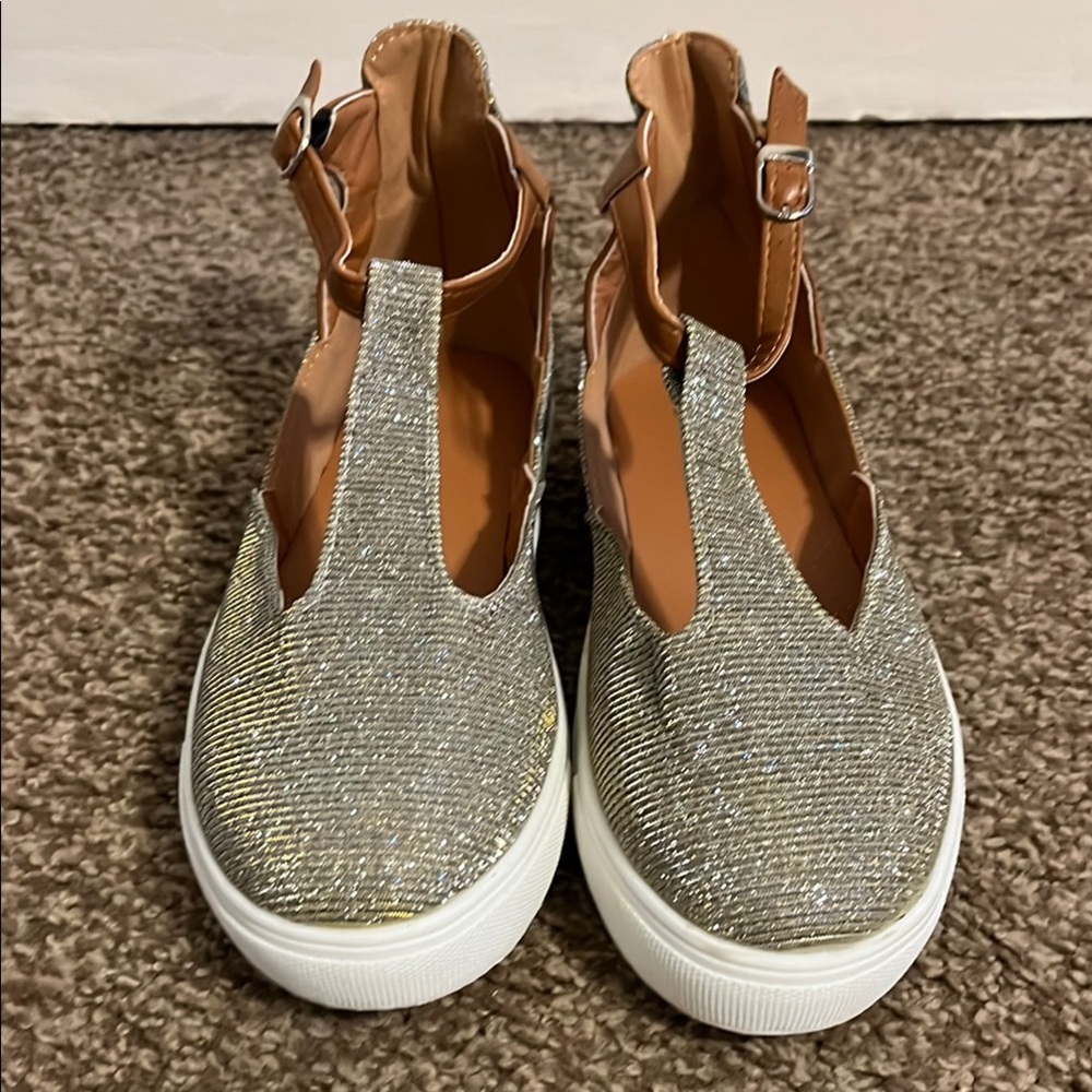 Silver Glitter Sandals